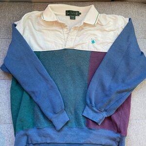 Vintage polo colorblock sweatshirt